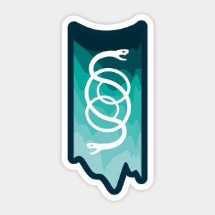 Two-headed snake flag Sticker